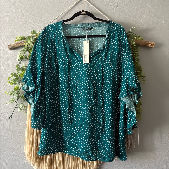 BloomChic Purple, Teal, and Yellow Short Sleeve Top Trio - Picture 5 of 10